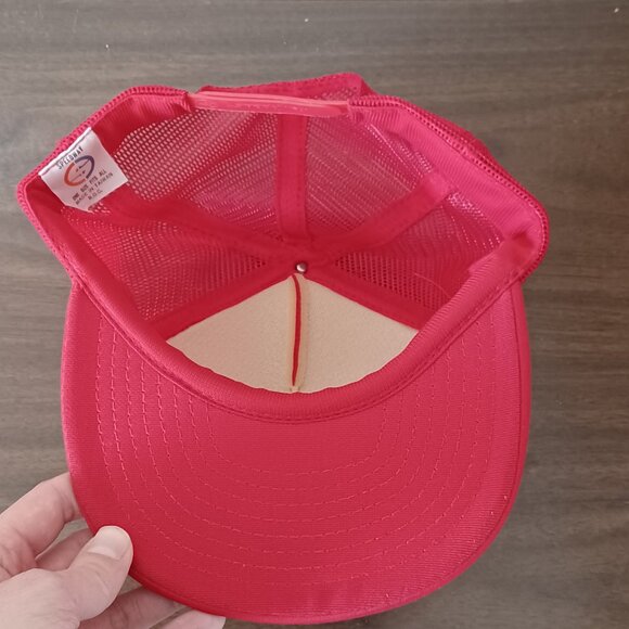 Vintage 1980s Speedway Harvard Veritas Red Trucker Hat Snapback Cap - Picture 6 of 10